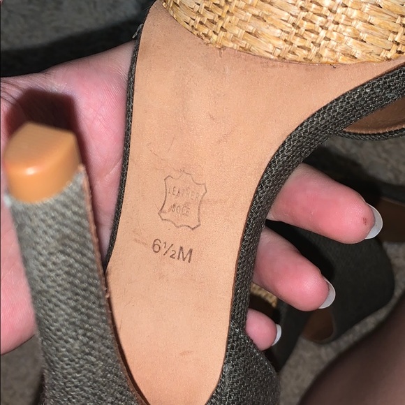 Tory Burch Green Amina Olive Canvas High Heel - Picture 8 of 11